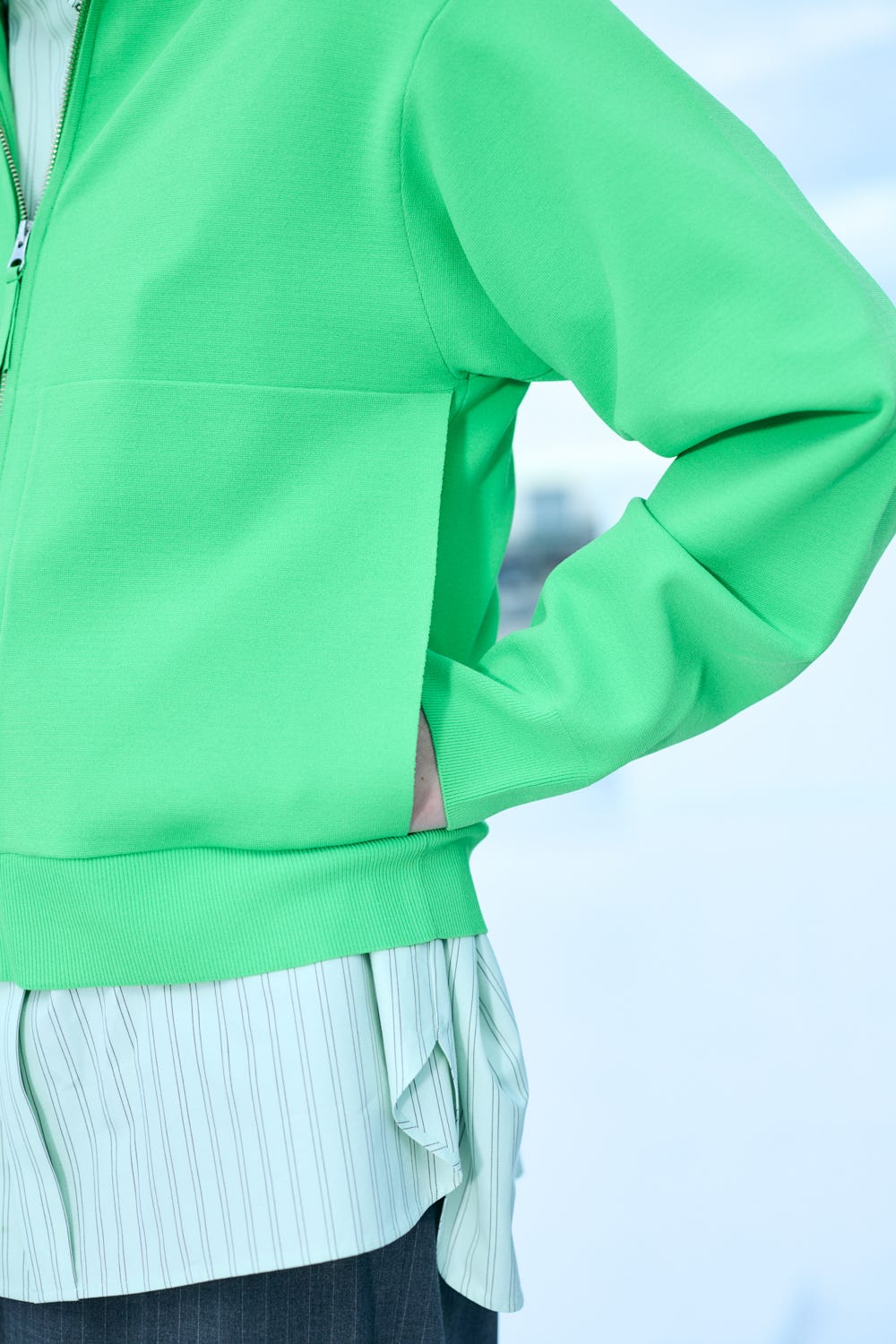 ZIP-UP BLOUSON L/GRN 38