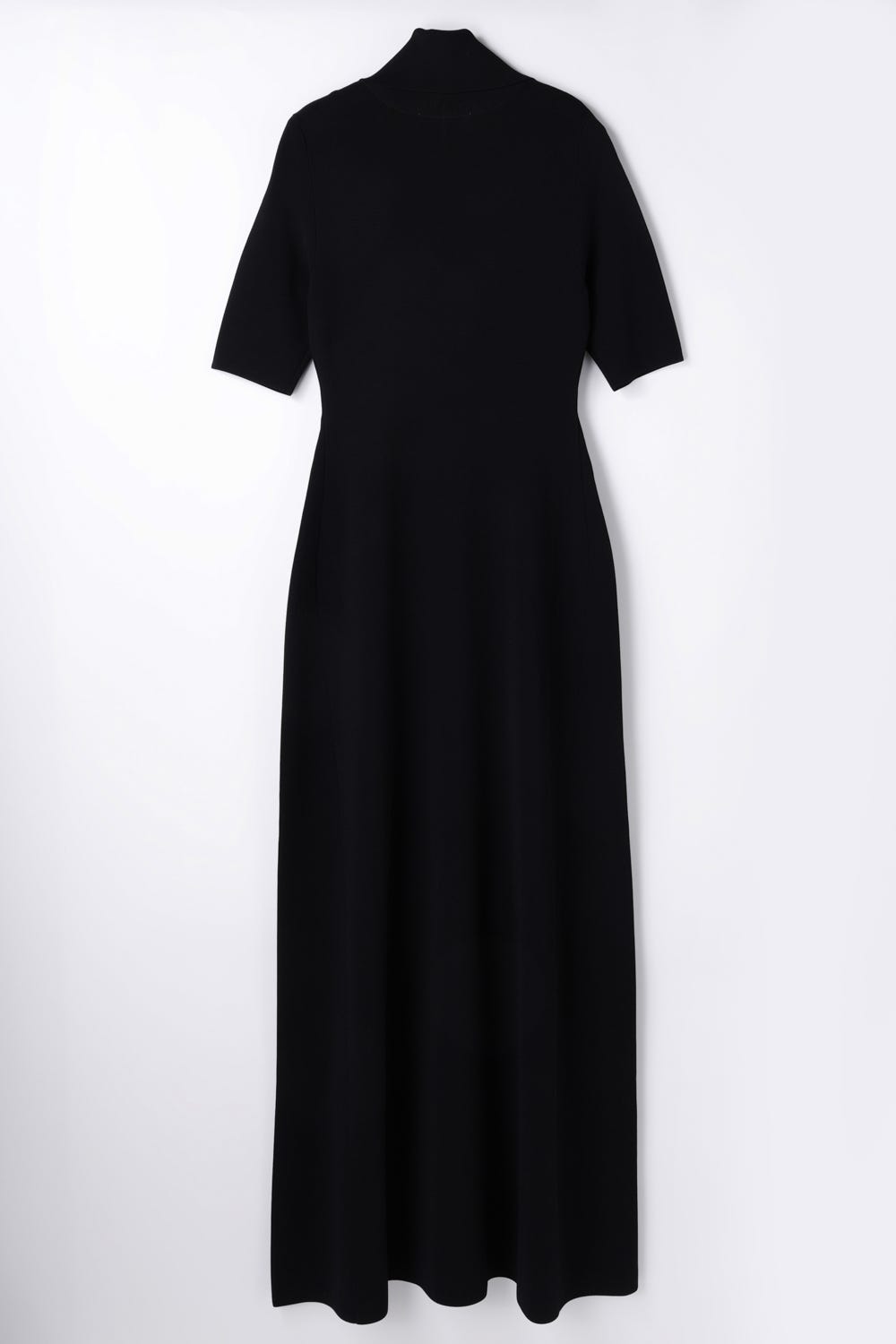 SLIT-COLLAR LONG-DRESS BLK 38