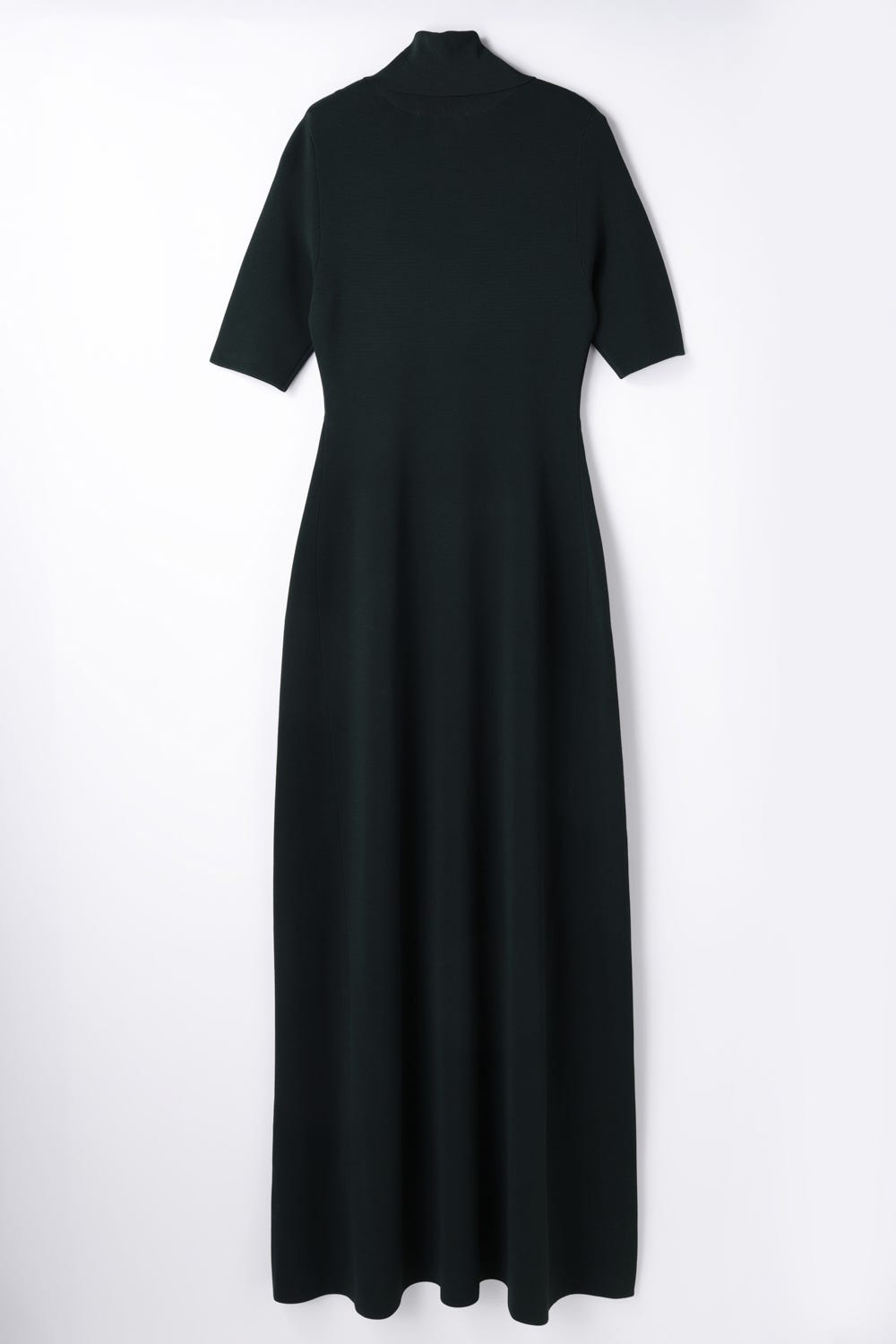 SLIT-COLLAR LONG-DRESS D/GRN 38