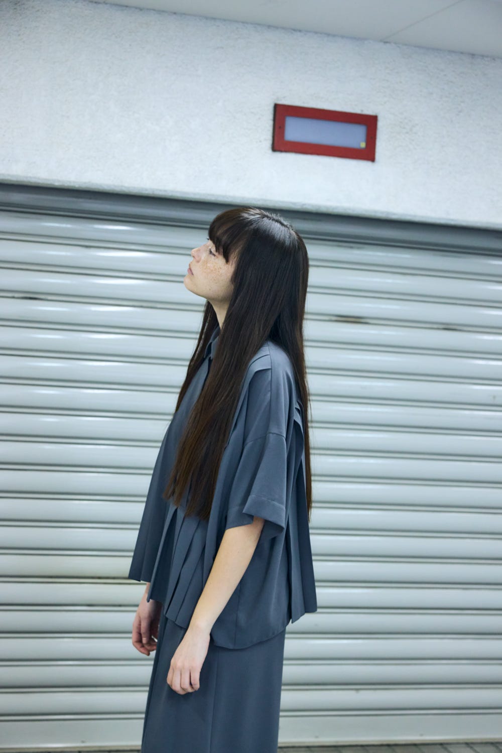 PLEATS WIDE BOX SHIRT GRY 38