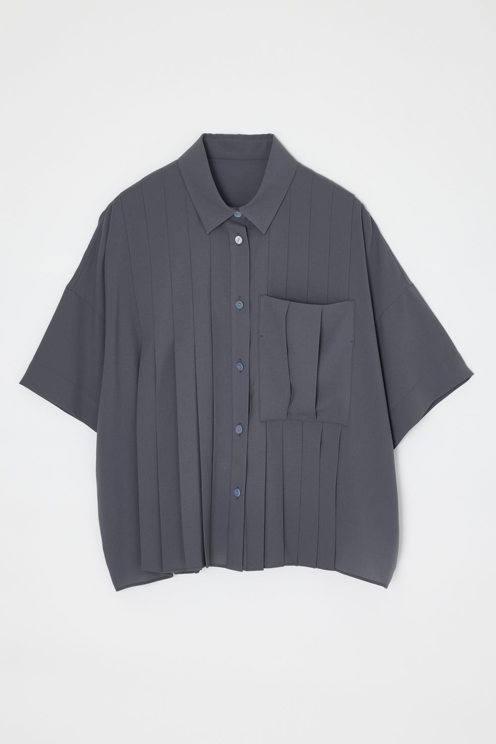 PLEATS WIDE BOX SHIRT GRY 38