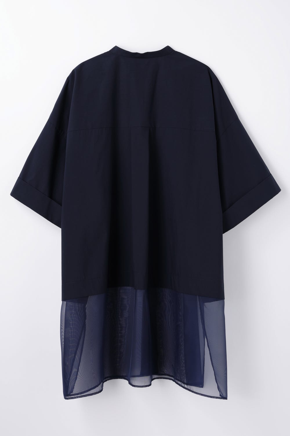SHEER BOTTOM SHIRT NVY 38