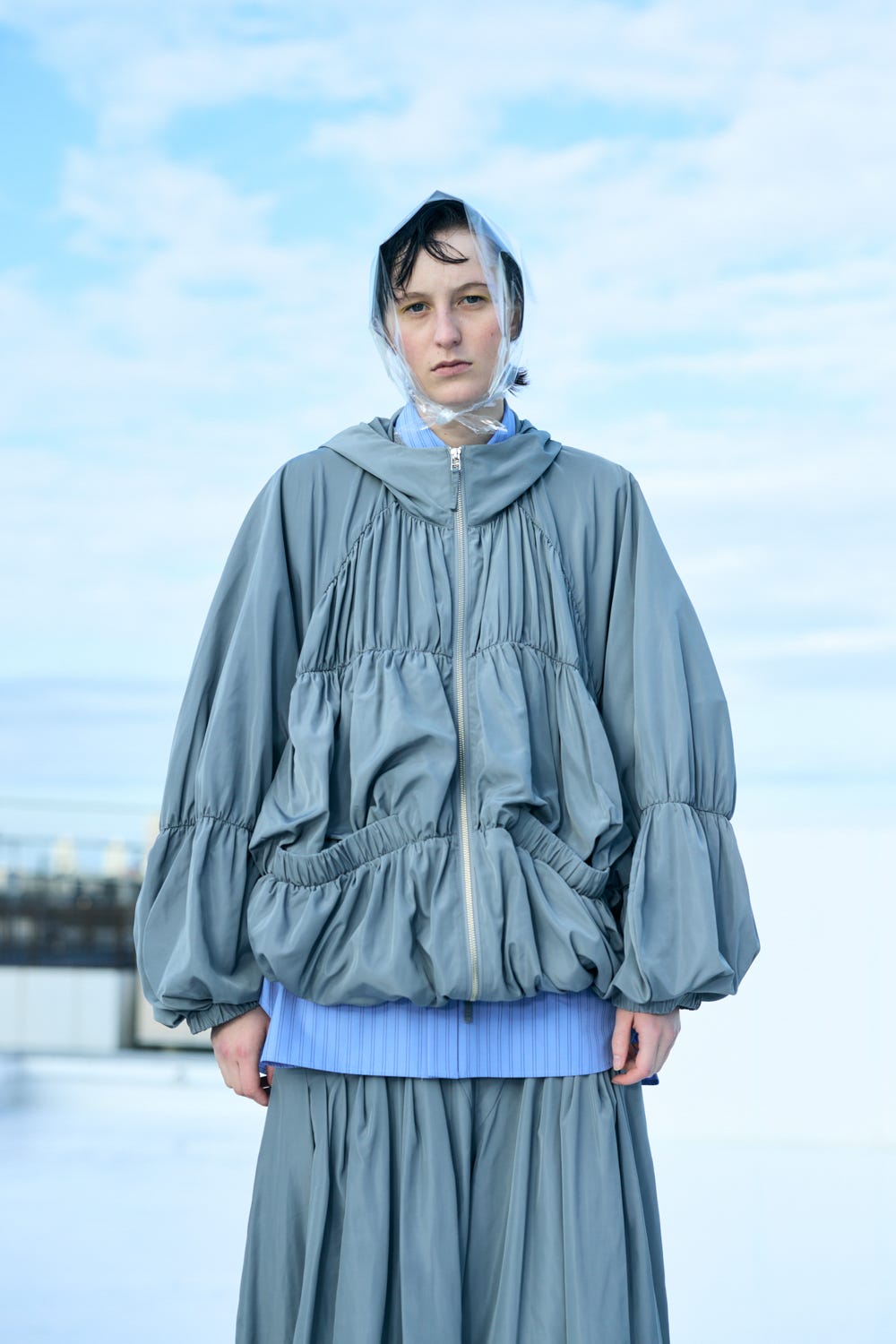 RAIN-CLOUD BLOUSON GRY 36