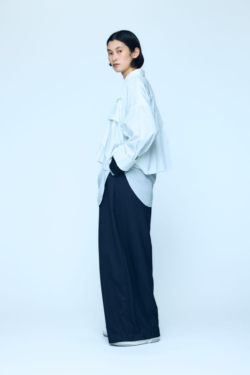 TUCK WIDE SHIRT WHT 38