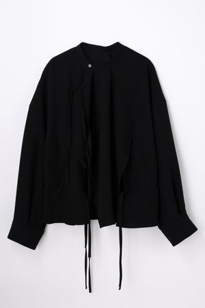VOLUME-SLEEVES RIBBON JACKET