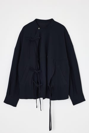 VOLUME-SLEEVES RIBBON JACKET
