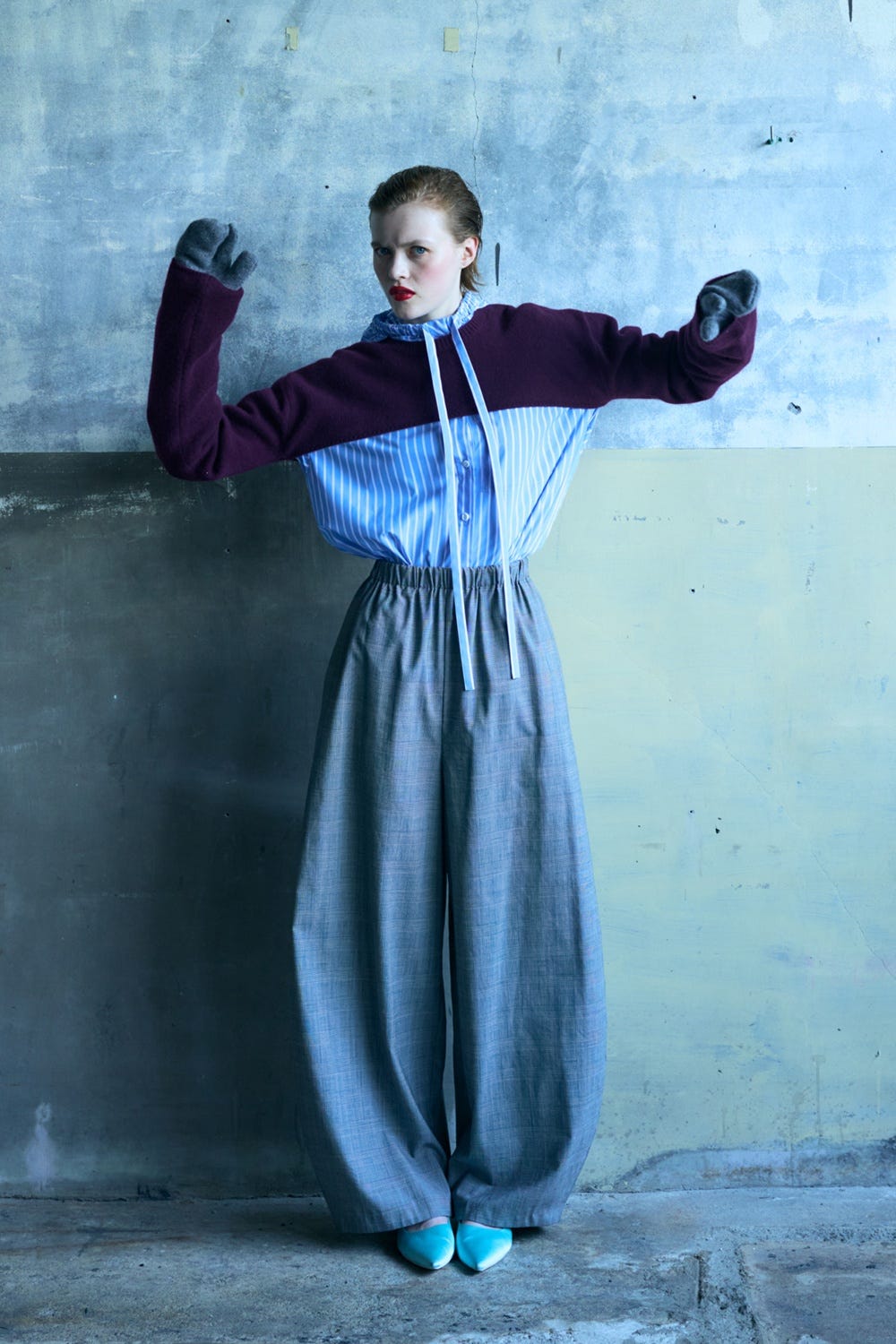 HOODED SHIRT L/BLU 38