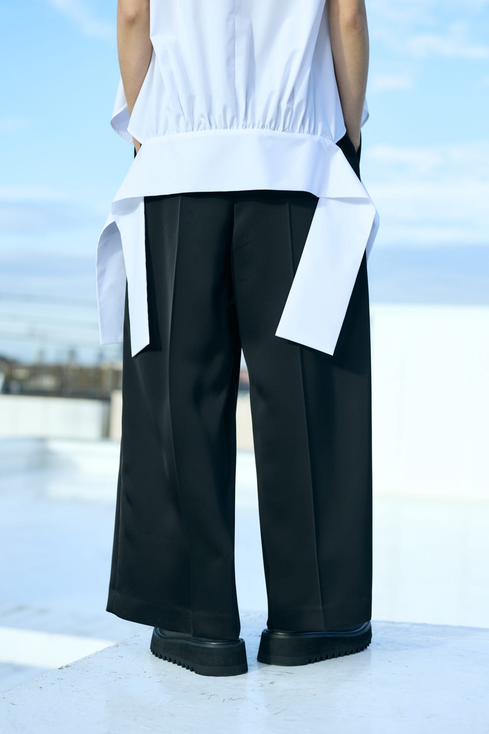 CROPPED SAROUEL-PANTS BLK 36