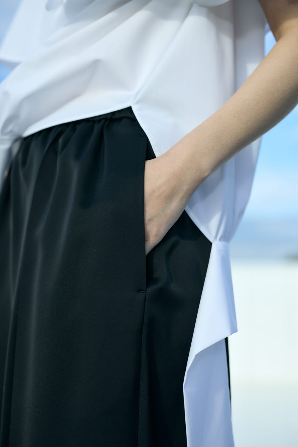 CROPPED SAROUEL-PANTS BLK 36