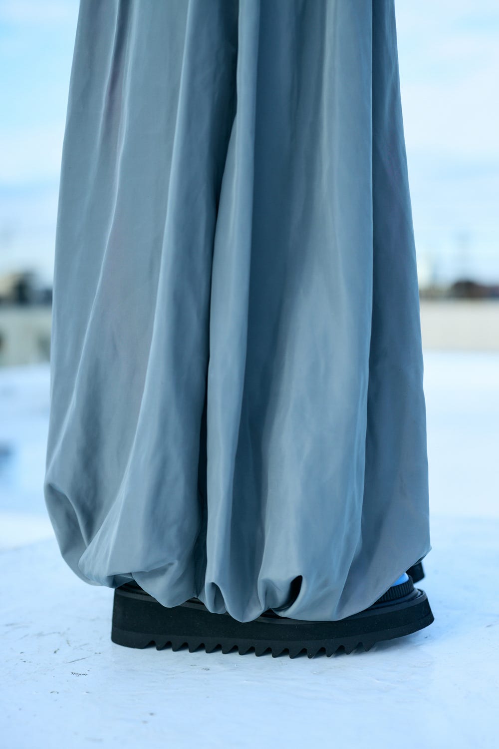 TUCK BALLOON CROPPED PANTS GRY 36