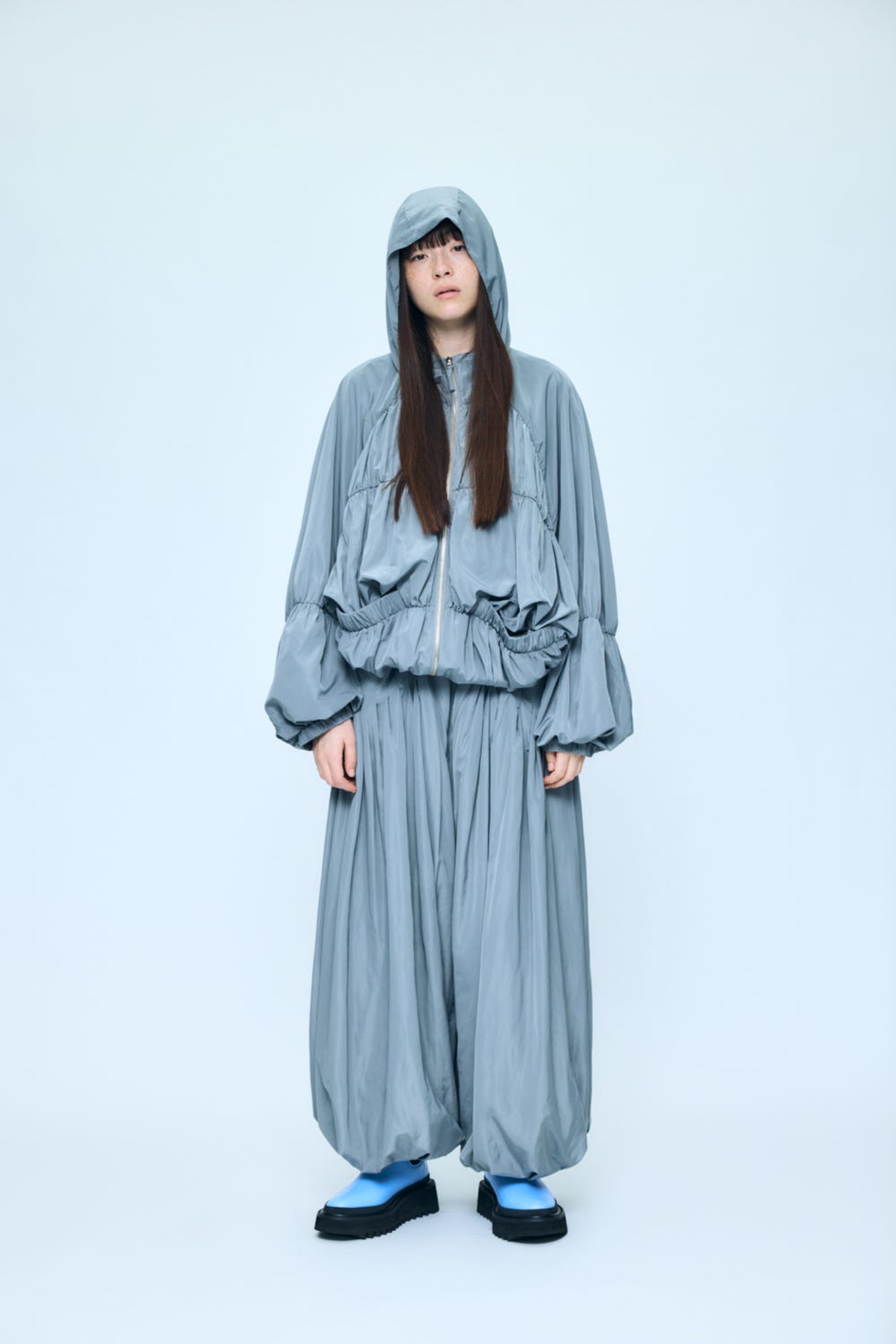 TUCK BALLOON CROPPED PANTS GRY 36