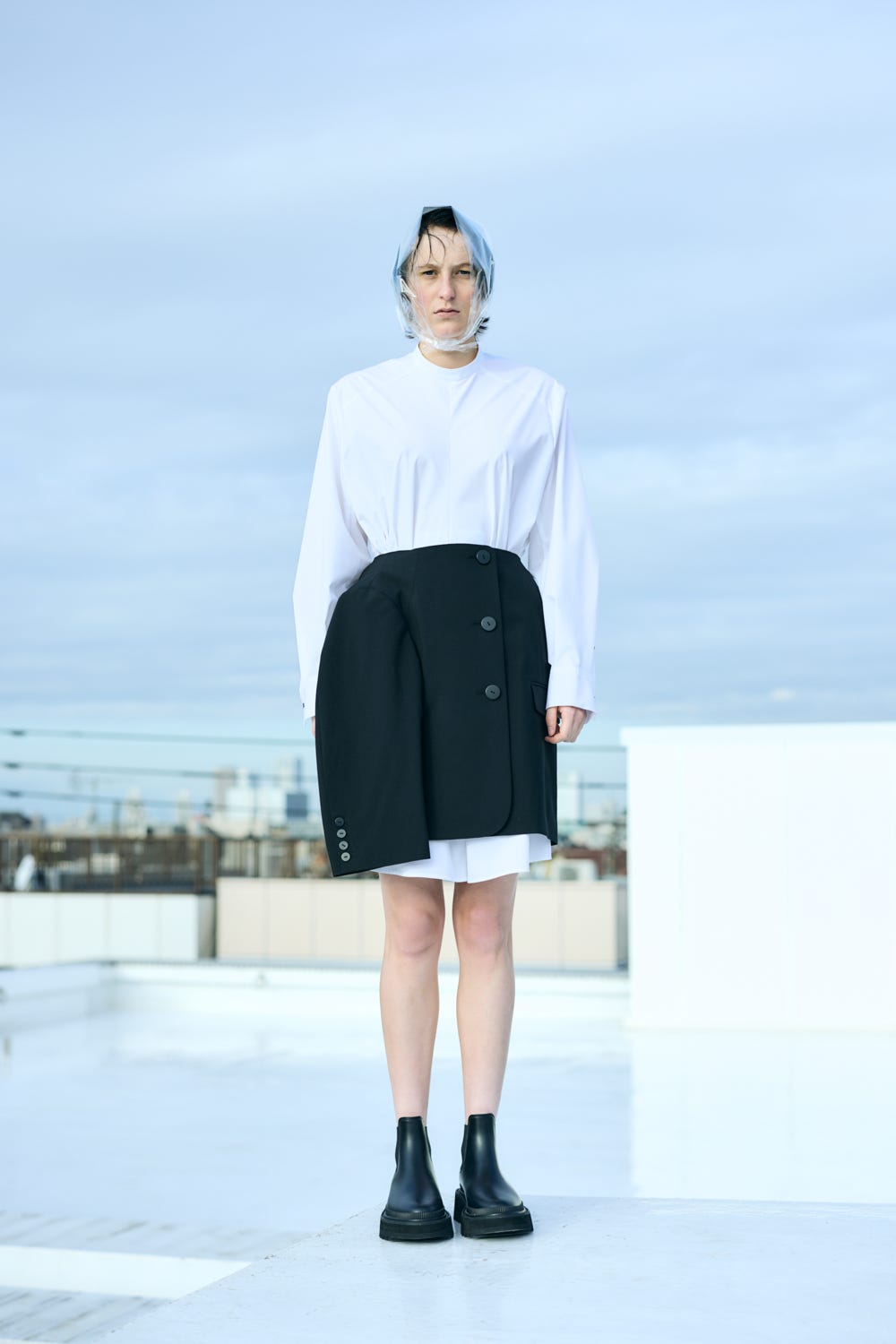 TAILORED MINI-SKIRT BLK 38
