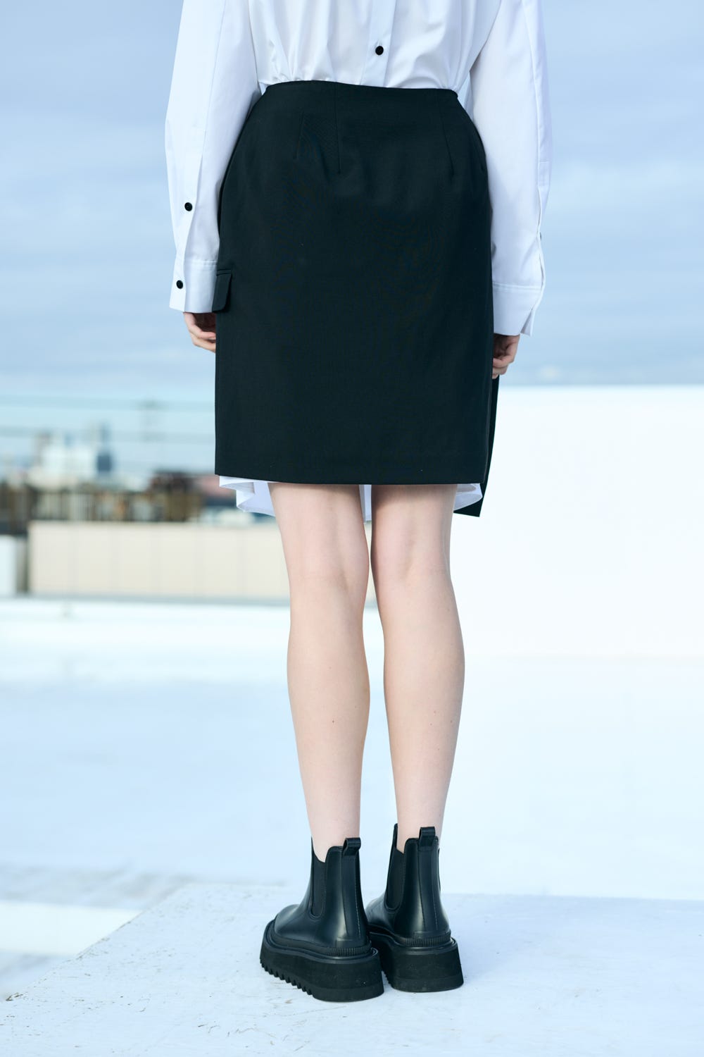 TAILORED MINI-SKIRT BLK 38