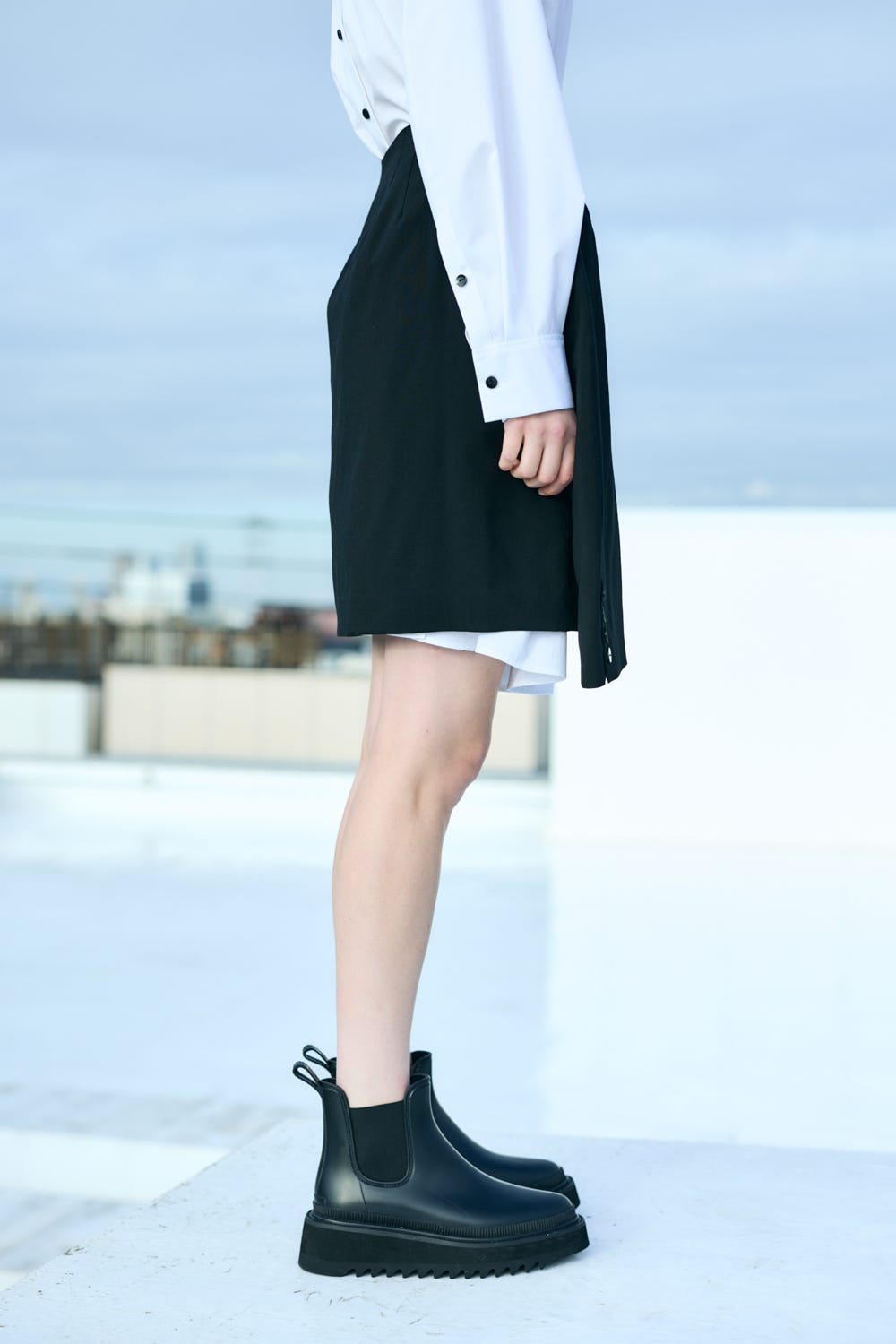 TAILORED MINI-SKIRT BLK 38