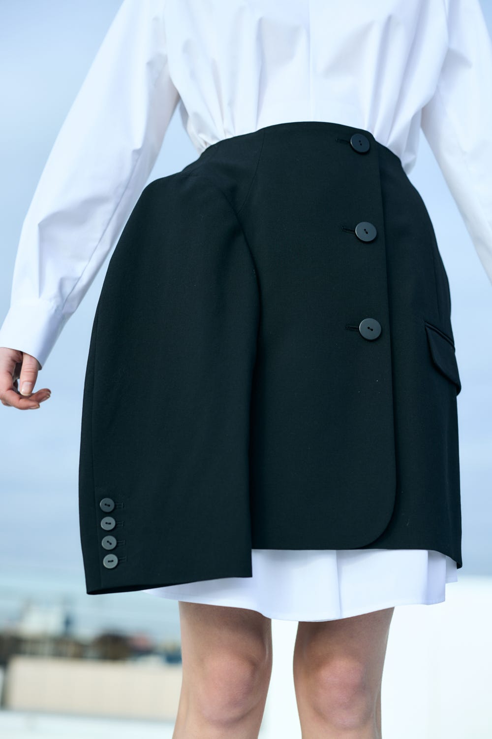 TAILORED MINI-SKIRT BLK 38
