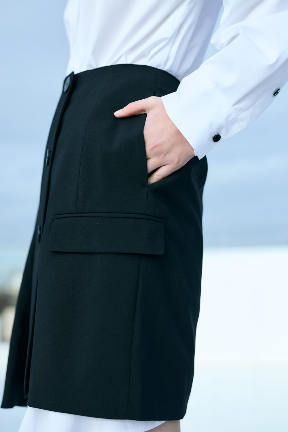 TAILORED MINI-SKIRT BLK 38