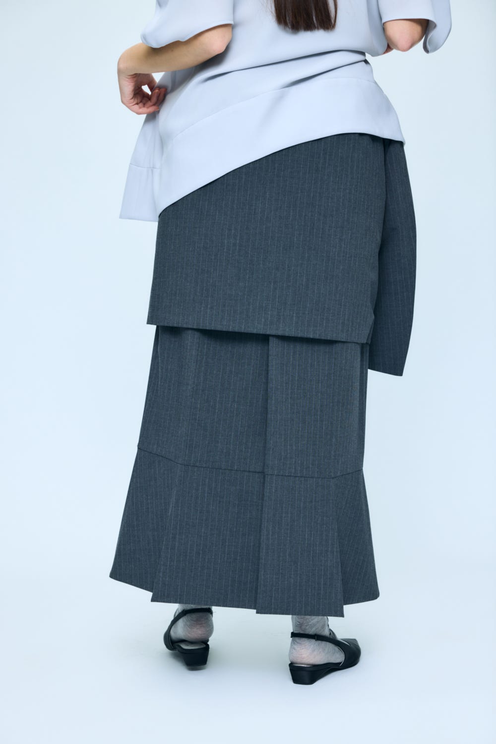TAILORED MINI-SKIRT C.GRY 36