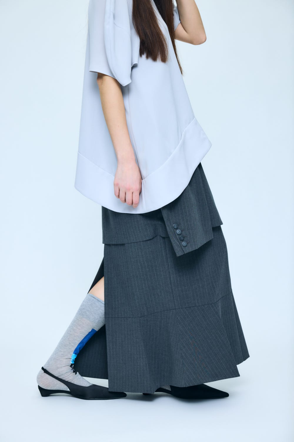 TAILORED MINI-SKIRT C.GRY 36