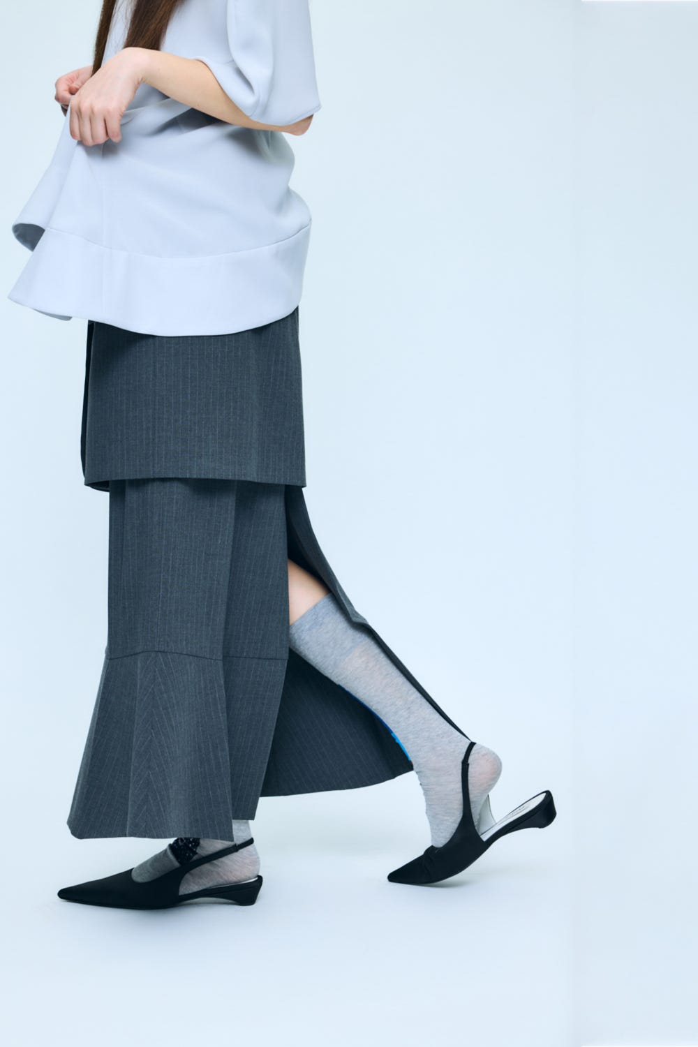 TAILORED MINI-SKIRT C.GRY 36