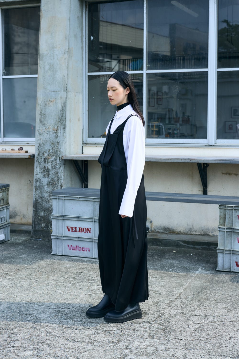 LAYERED JUMPER-SKIRT BLK 36