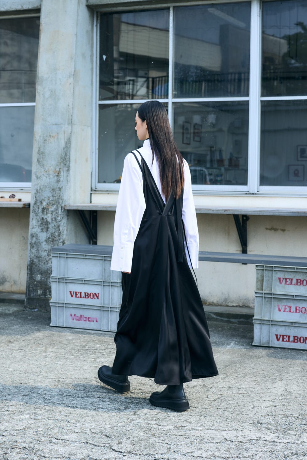 LAYERED JUMPER-SKIRT BLK 36