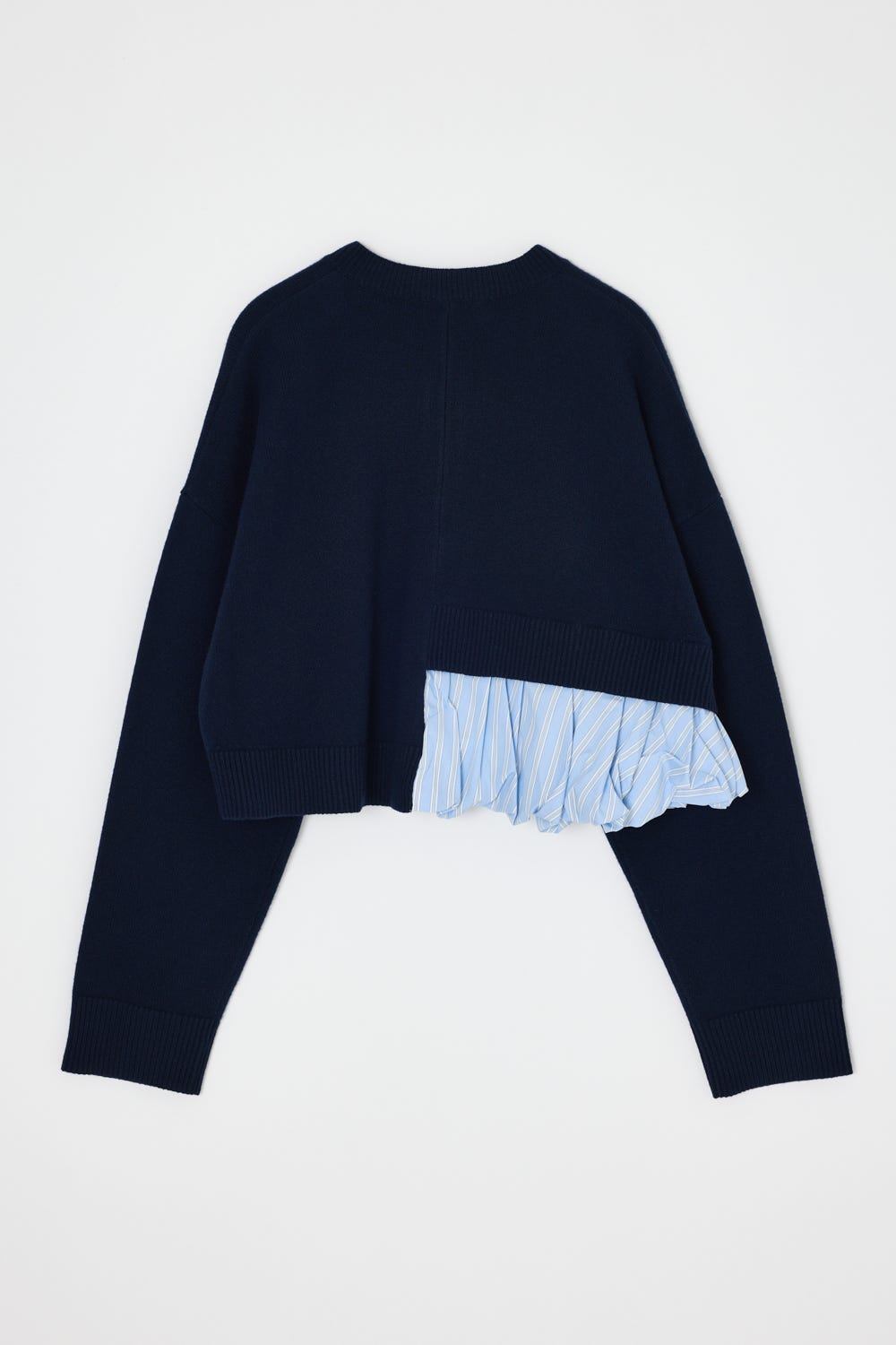 BALLOON CARDIGAN 柄NVY 38