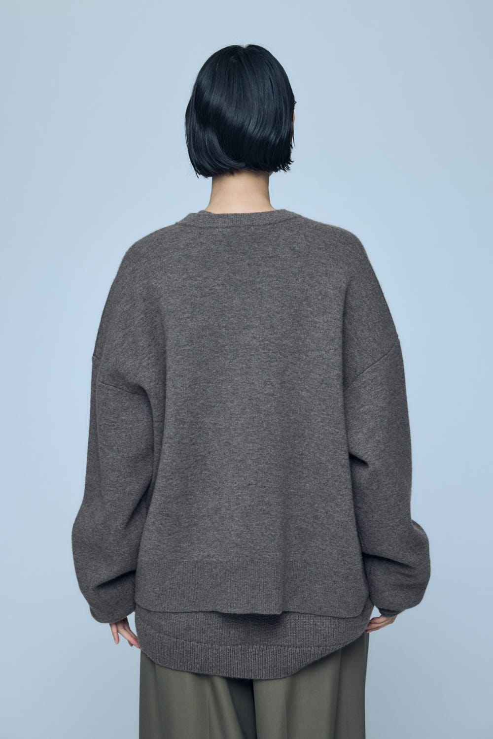 CREW-NECK CARDIGAN M/BRN 38