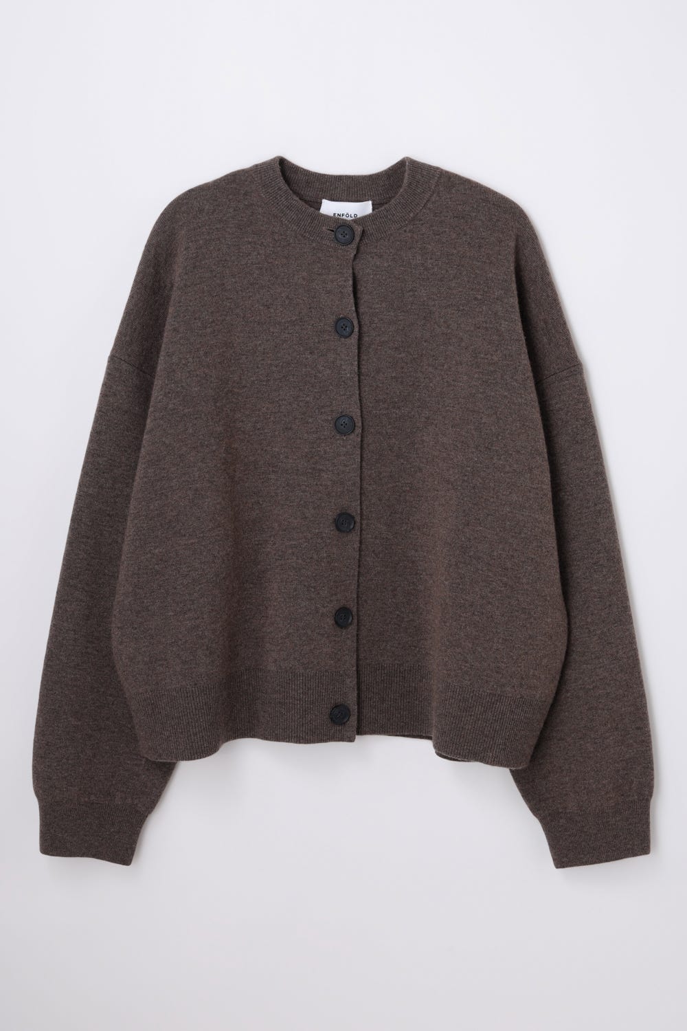 CREW-NECK CARDIGAN M/BRN 38