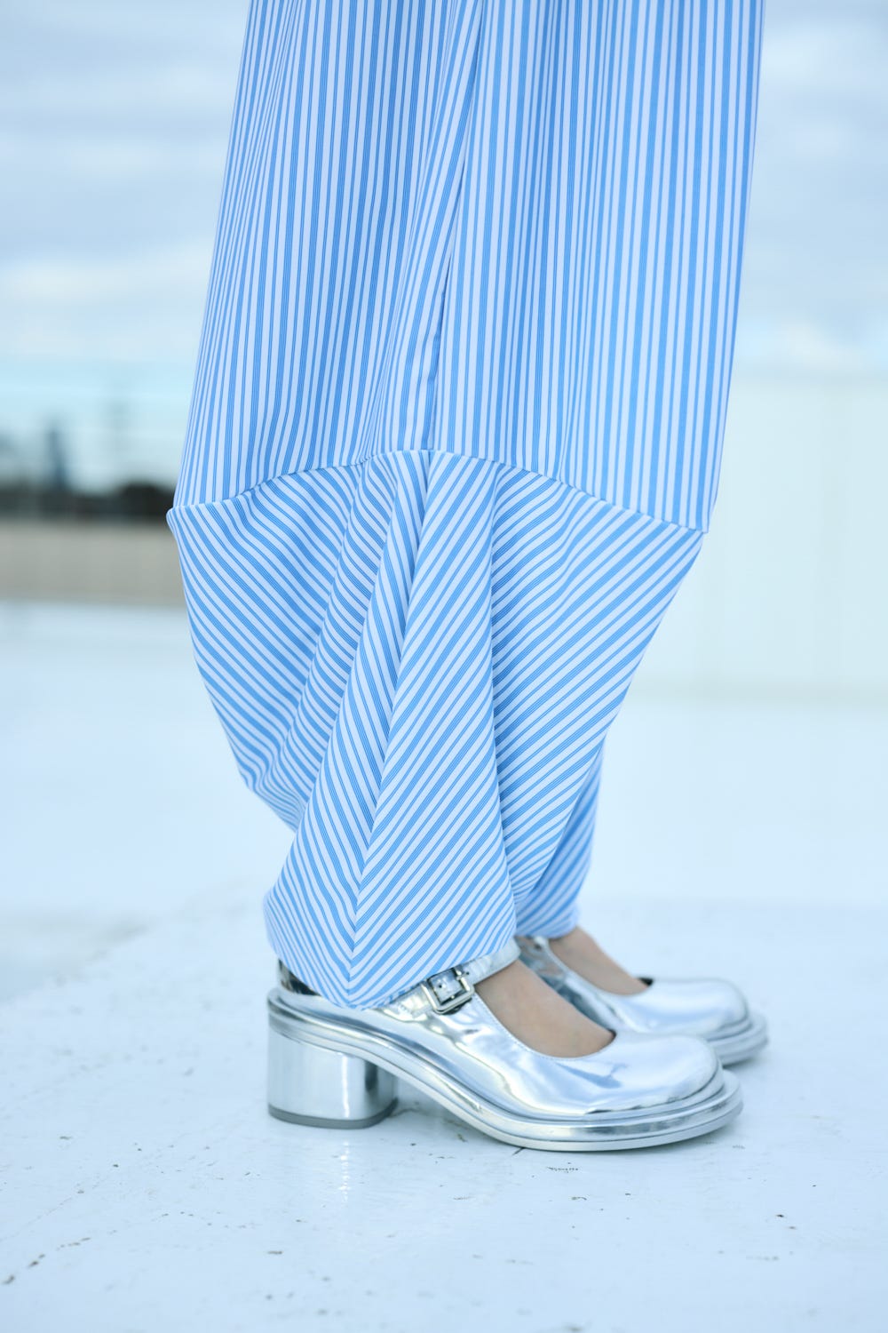 BOX-TUCK PANTS WHT 36