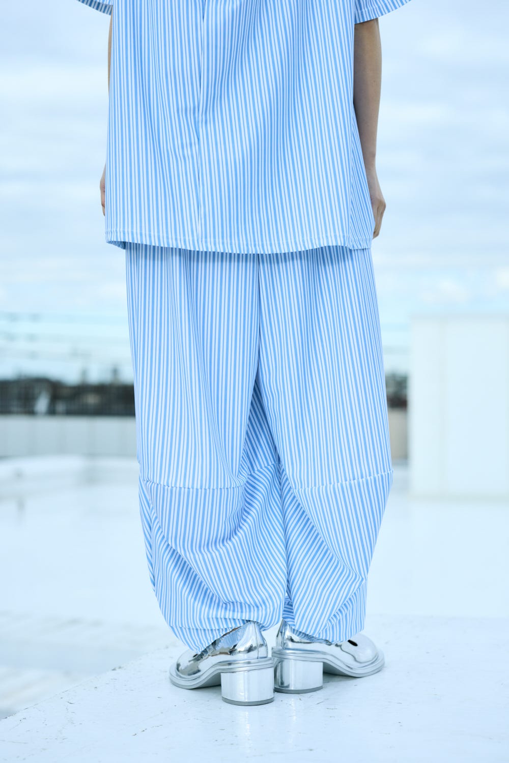 BOX-TUCK PANTS WHT 36