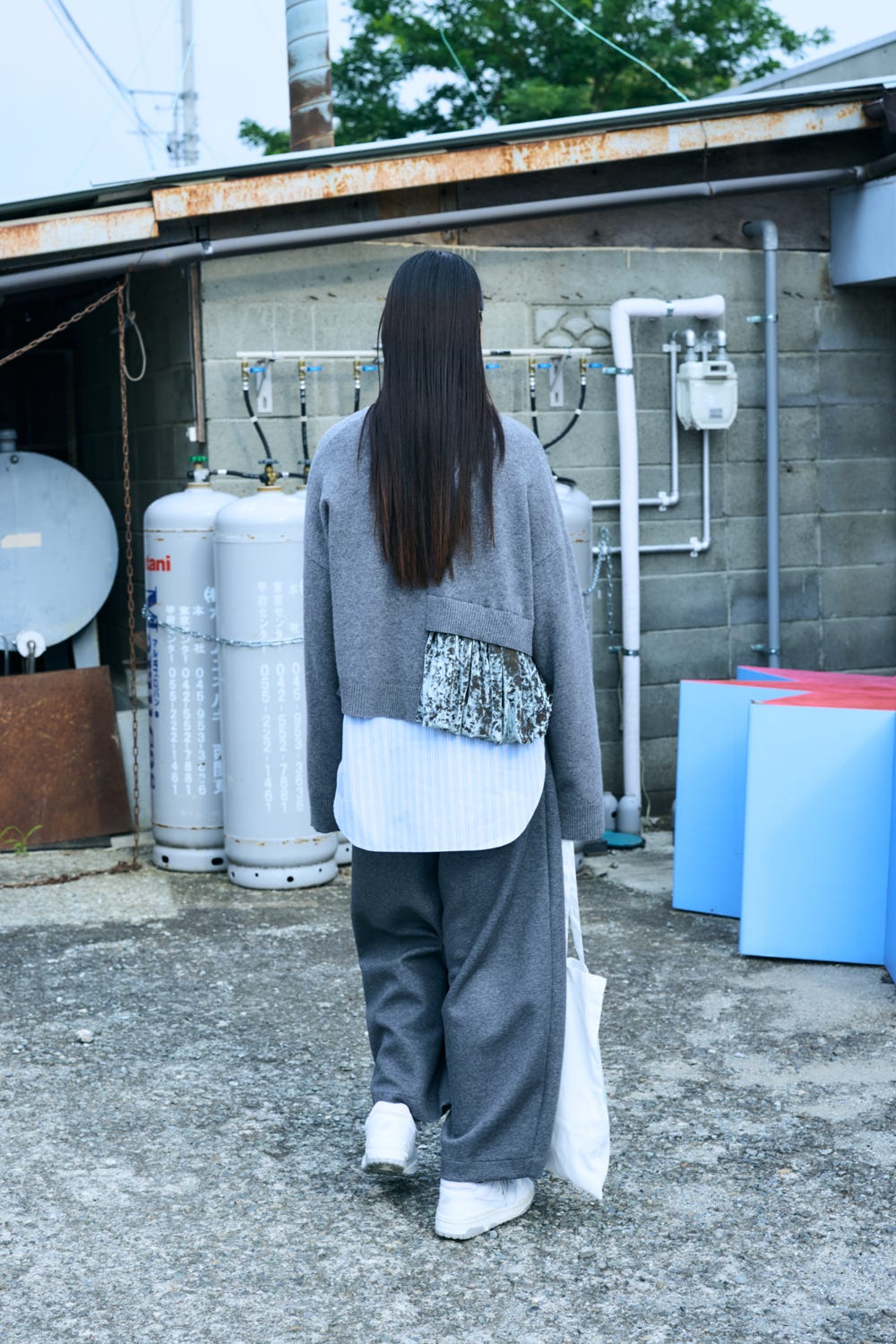 CURVE CROPPED-PANTS C.GRY 36