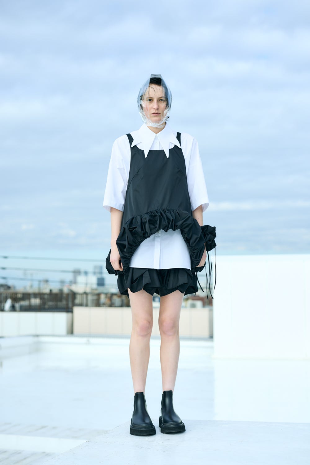 DROP-HEM CAMISOLE VEST BLK 38