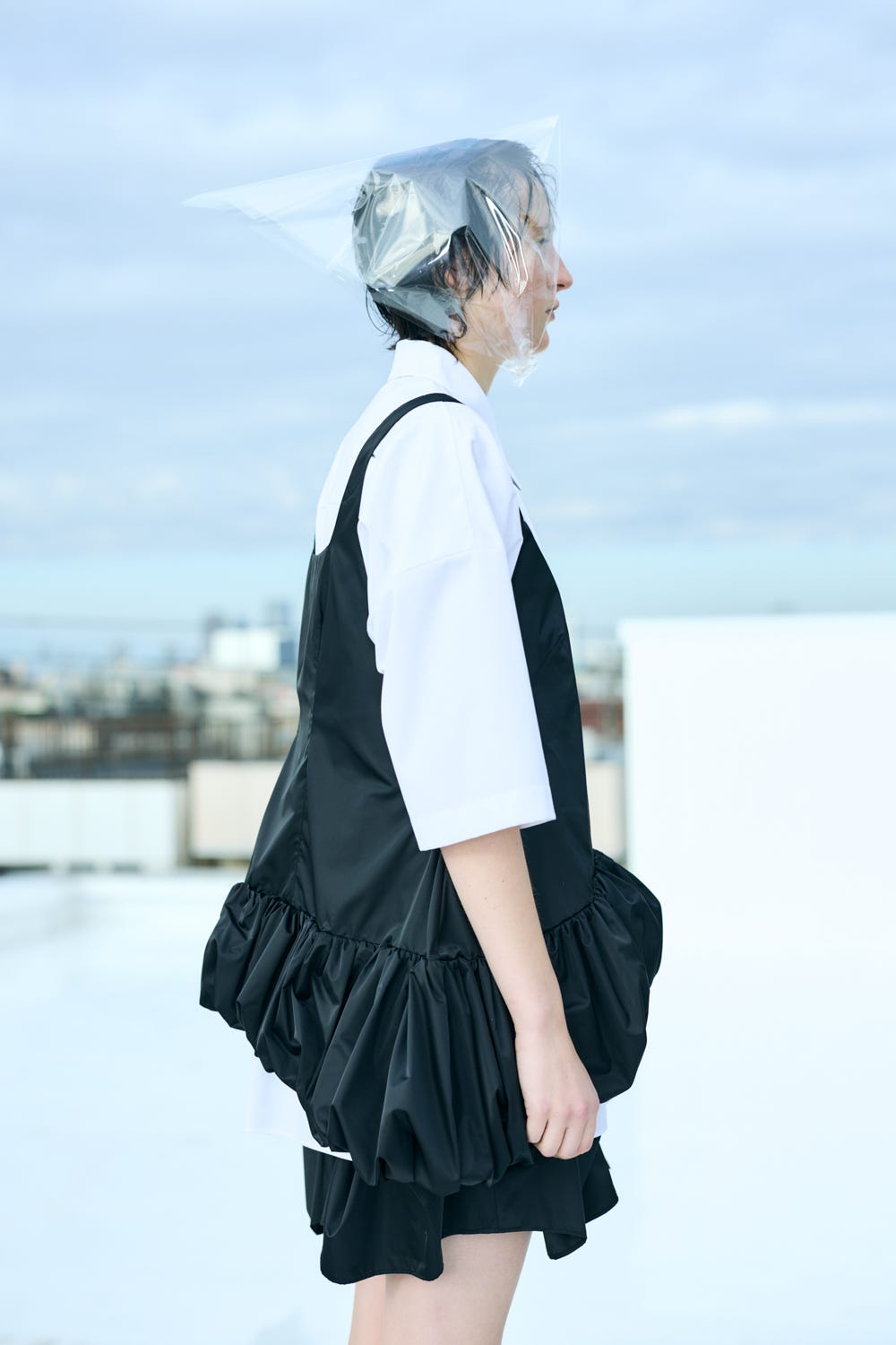 DROP-HEM CAMISOLE VEST BLK 38