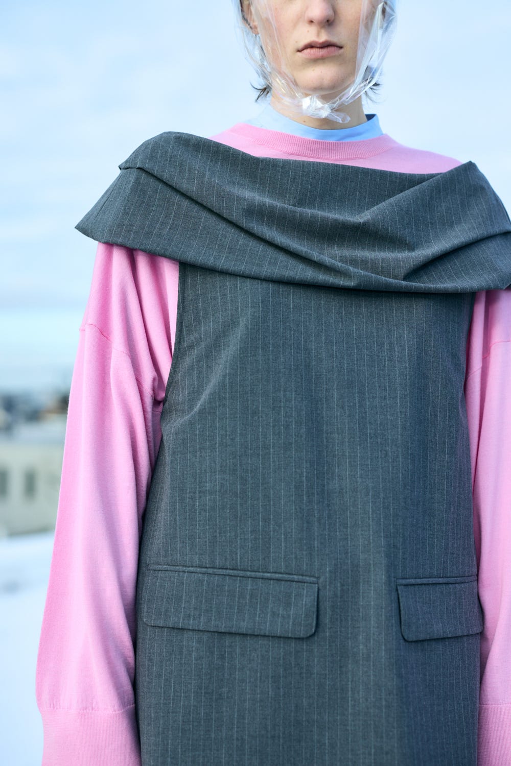 OFF-SHOULDER PULLOVER C.GRY 38