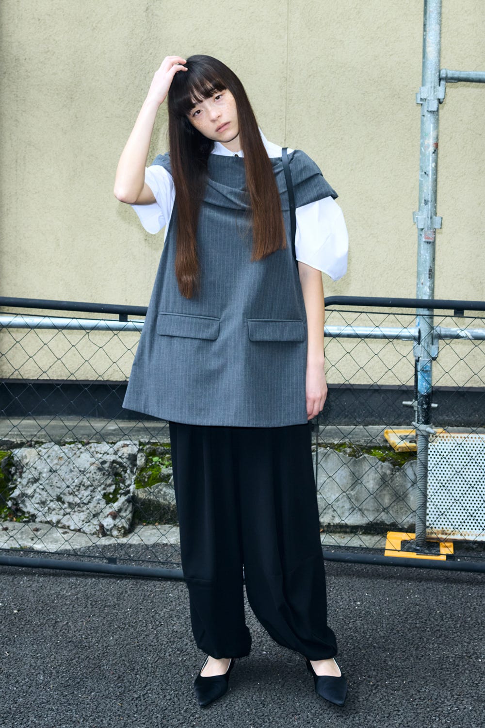 OFF-SHOULDER PULLOVER C.GRY 38