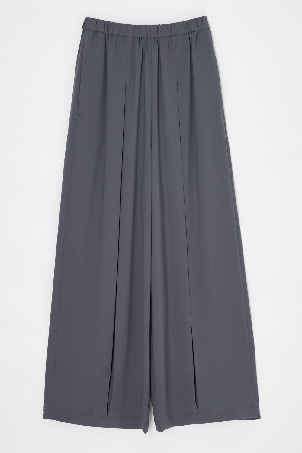 BOX PLEATS WIDE-PANTS GRY 38