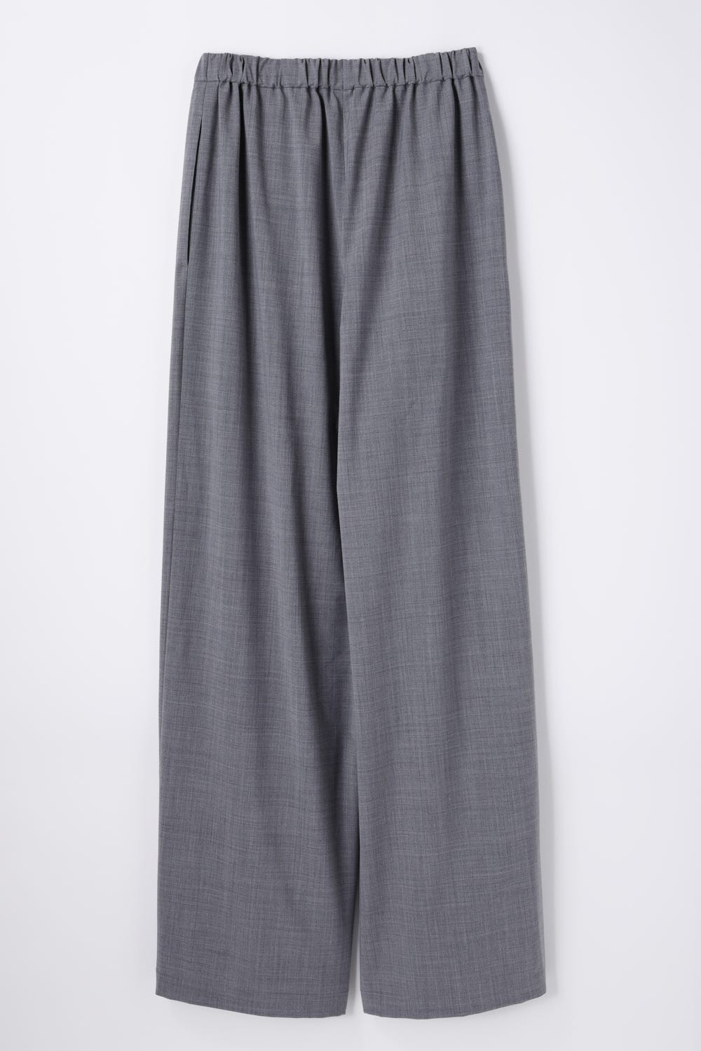 BOX PLEATS WIDE-PANTS T.GRY 36