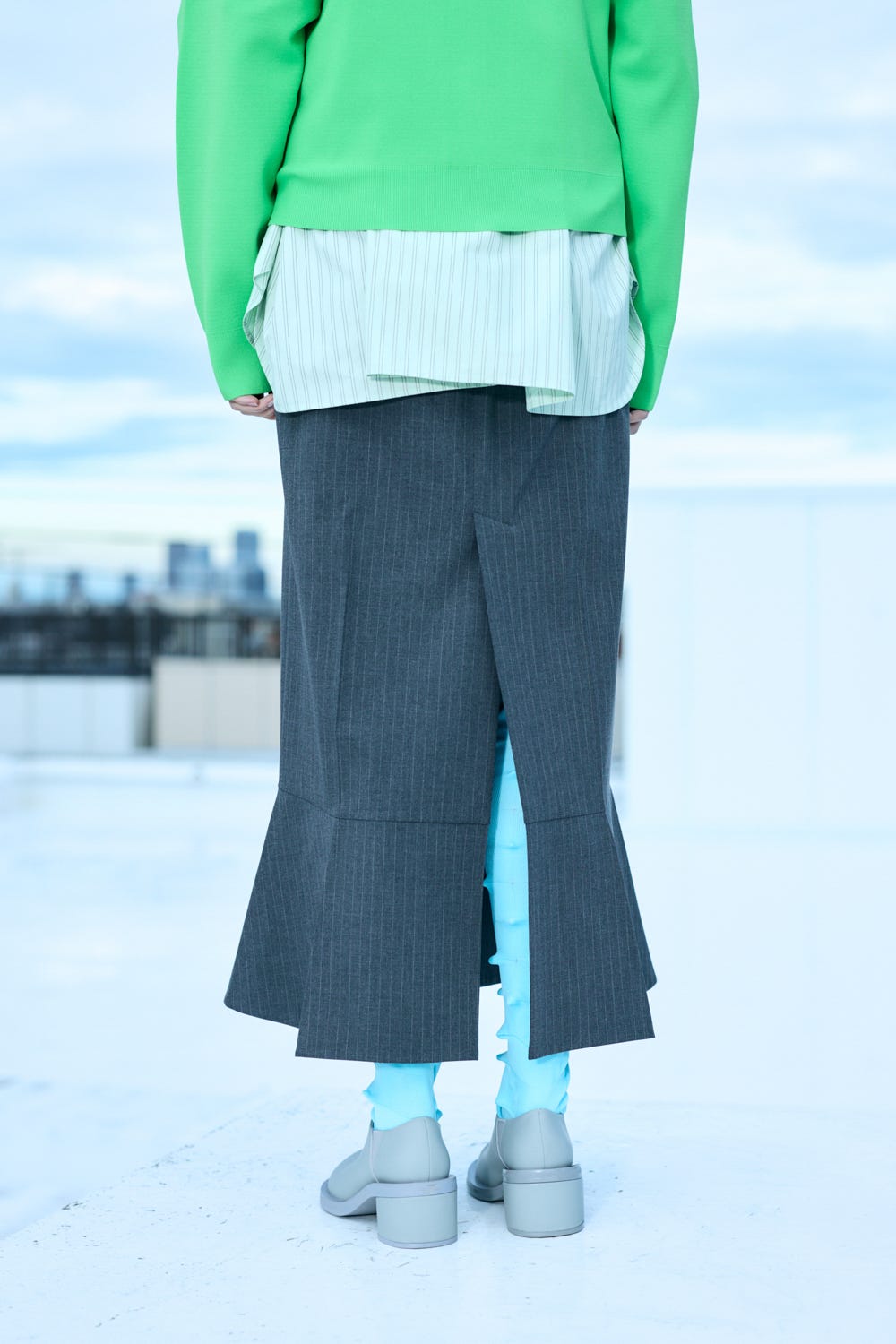 UMBRELLA HEM SKIRT C.GRY 38