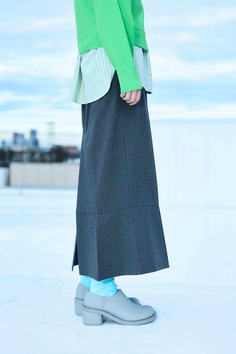 UMBRELLA HEM SKIRT C.GRY 38