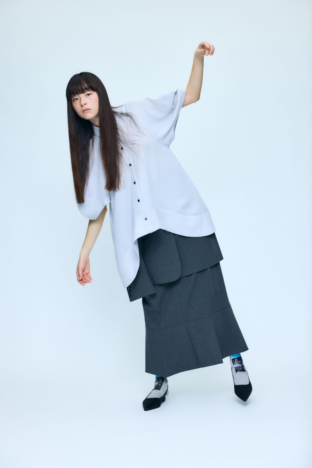 UMBRELLA HEM SKIRT C.GRY 38