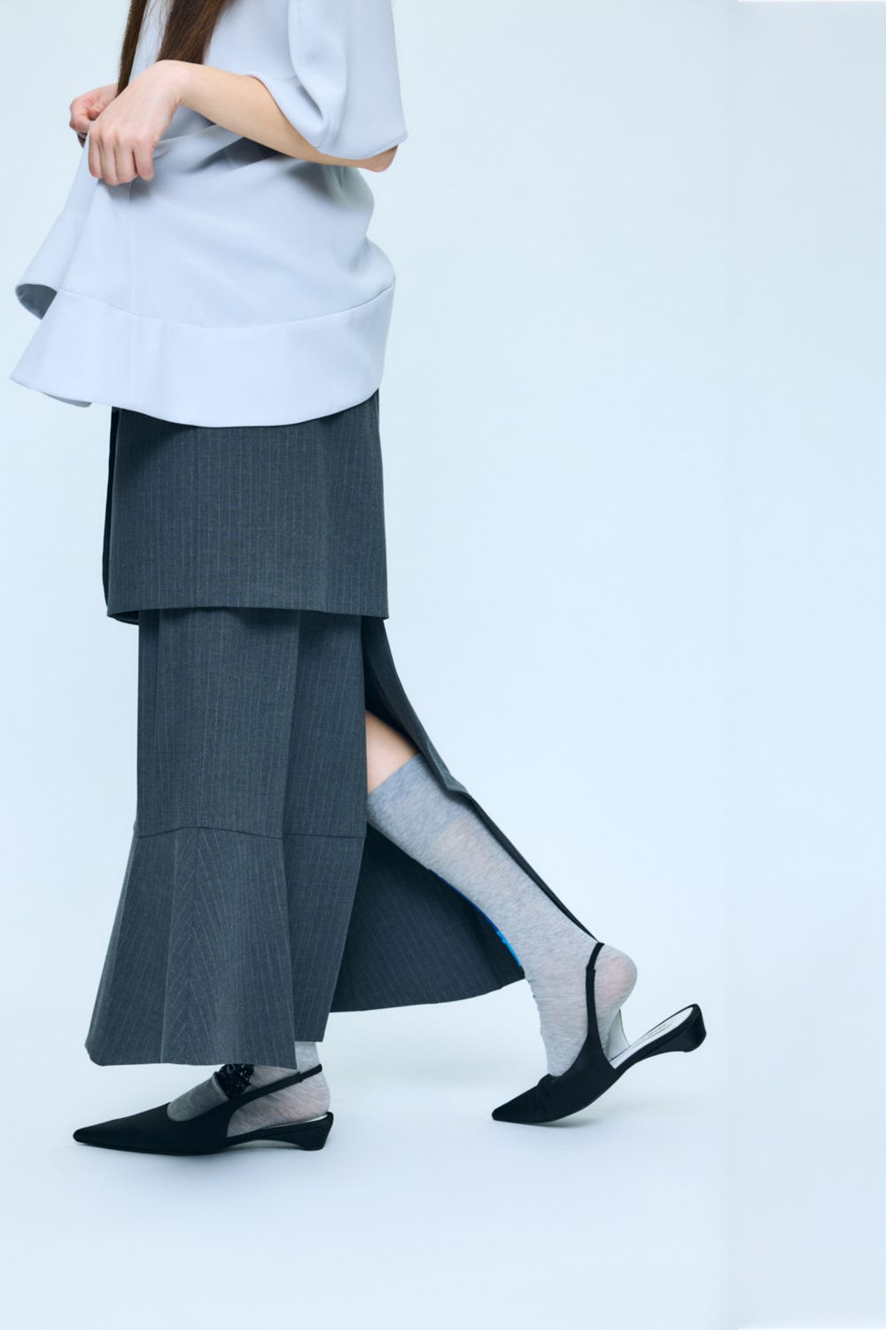UMBRELLA HEM SKIRT C.GRY 38