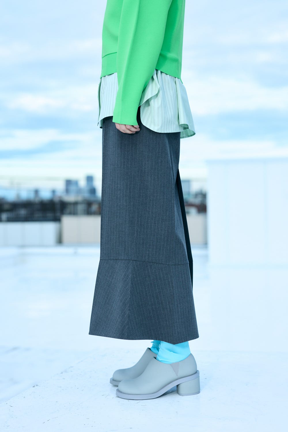 UMBRELLA HEM SKIRT C.GRY 38