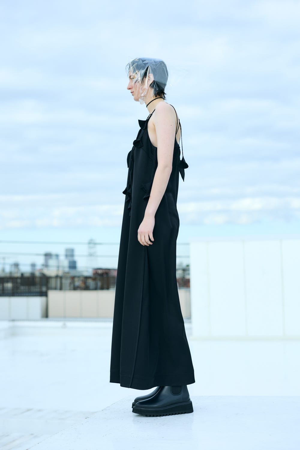 DROP CAMISOLE DRESS BLK 36