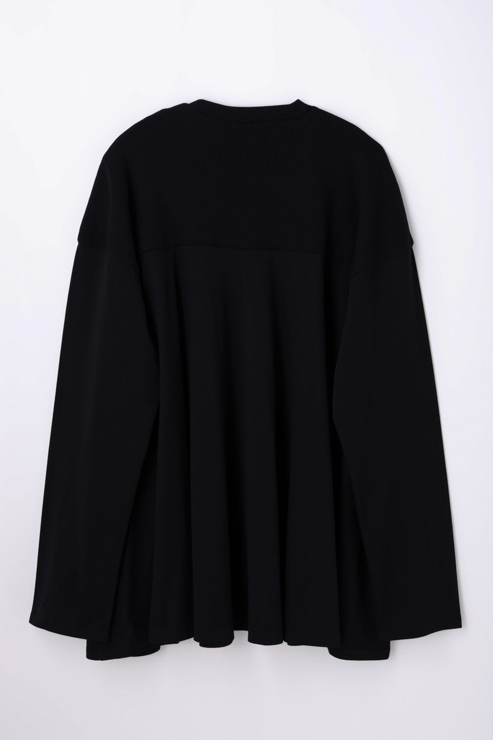 MIX-FABRIC LONG-SLEEVES T-SHIRT BLK 38