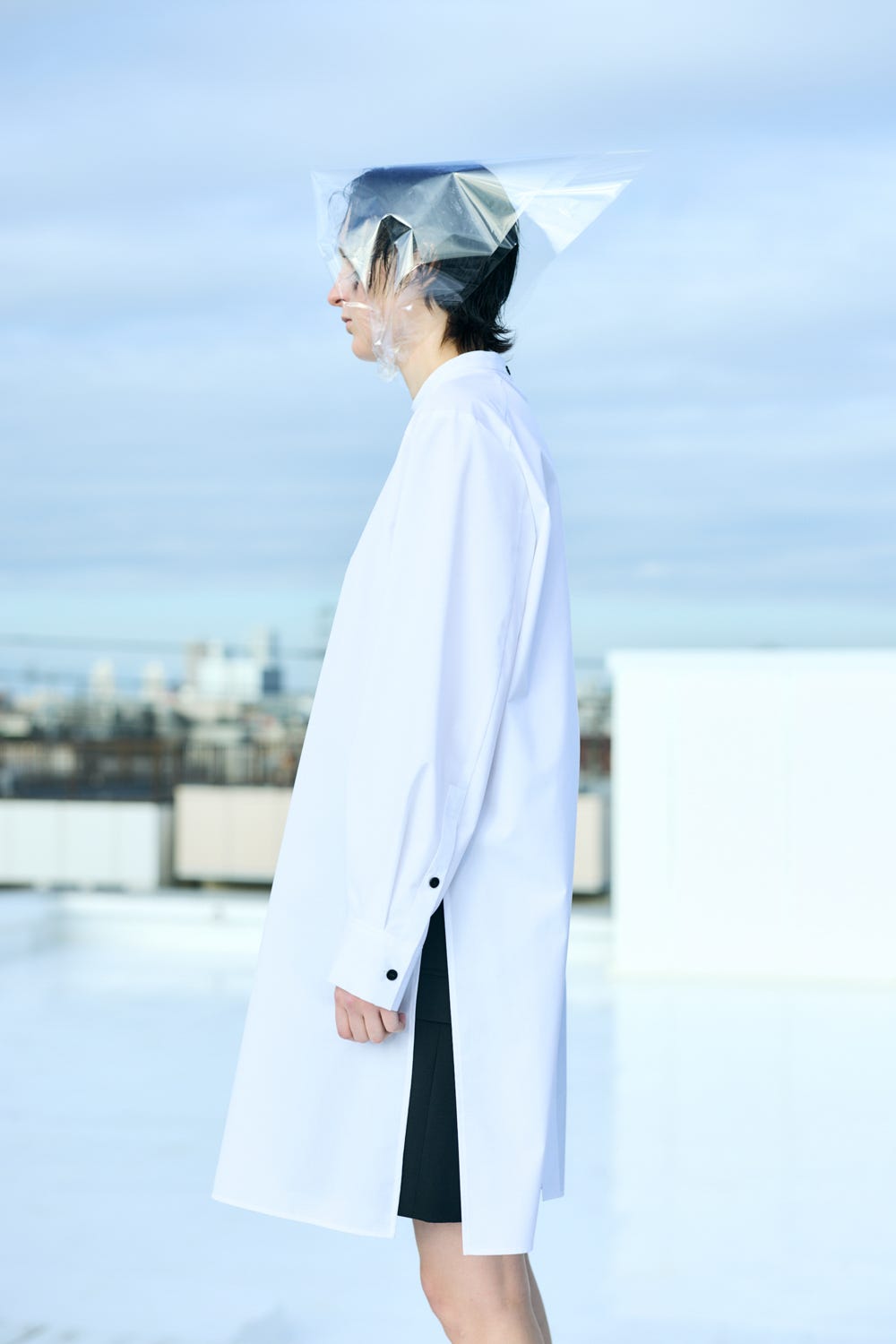 TAILORED LONG-SHIRT WHT 38