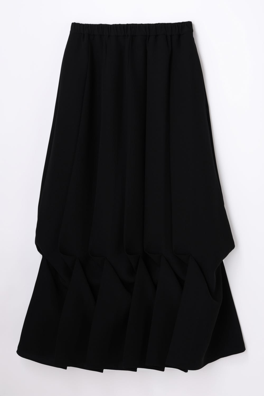 DRAPE-HEM SKIRT BLK 38