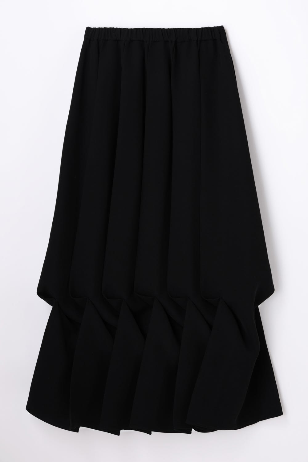 DRAPE-HEM SKIRT BLK 38