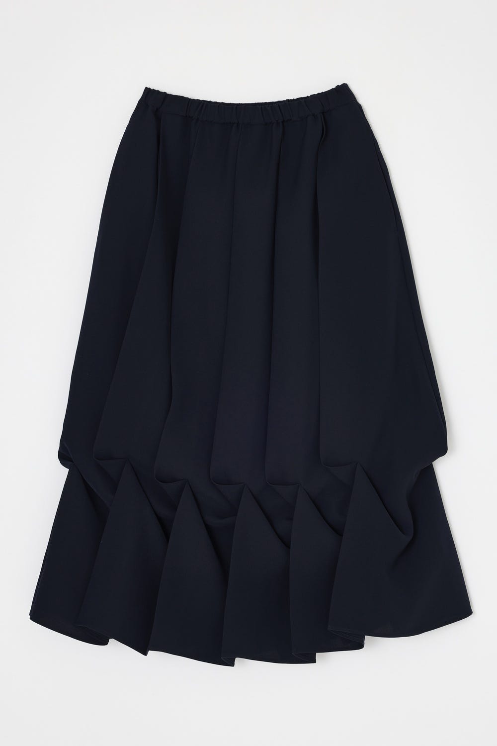 DRAPE-HEM SKIRT D/NVY 36