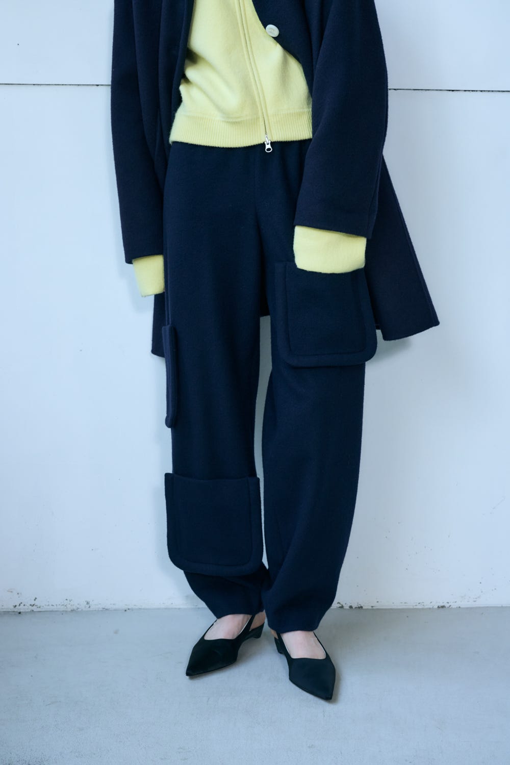 MANY-POCKET PANTS D/NVY 36