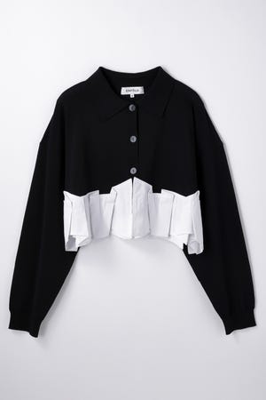 TACK DOCKING-HEM CARDIGAN｜38｜BLK｜KNIT WEAR｜ENFÖLD OFFICIAL